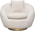 Velvet Swivel Accent Chair with Gold Base