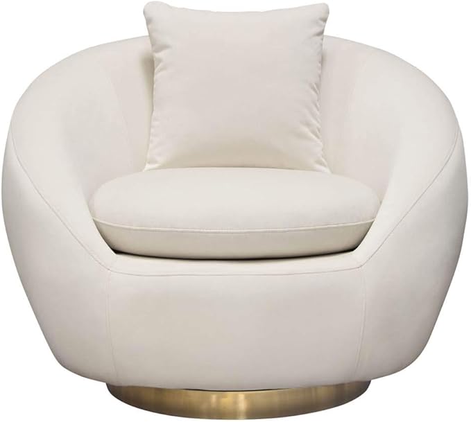 Velvet Swivel Accent Chair with Gold Base