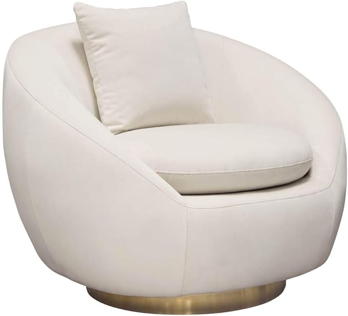 Velvet Swivel Accent Chair with Gold Base