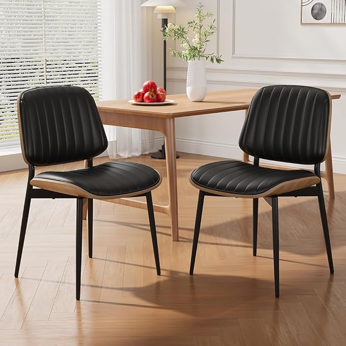 PU Leather Upholstered Dining Chairs Set of 2