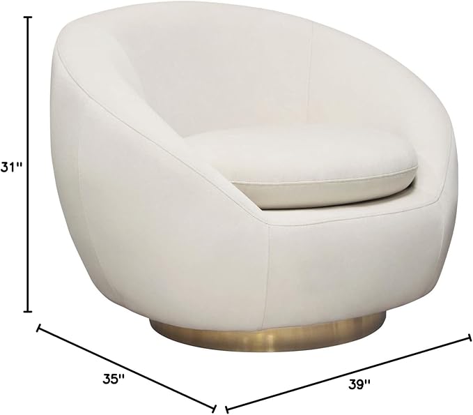 Velvet Swivel Accent Chair with Gold Base
