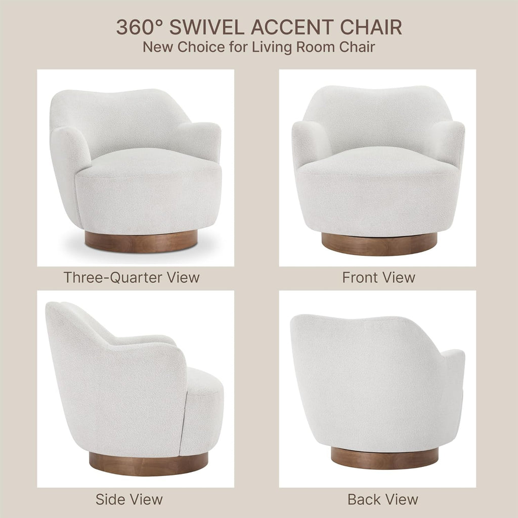 Swivel Upholstered Barrel Accent Chair