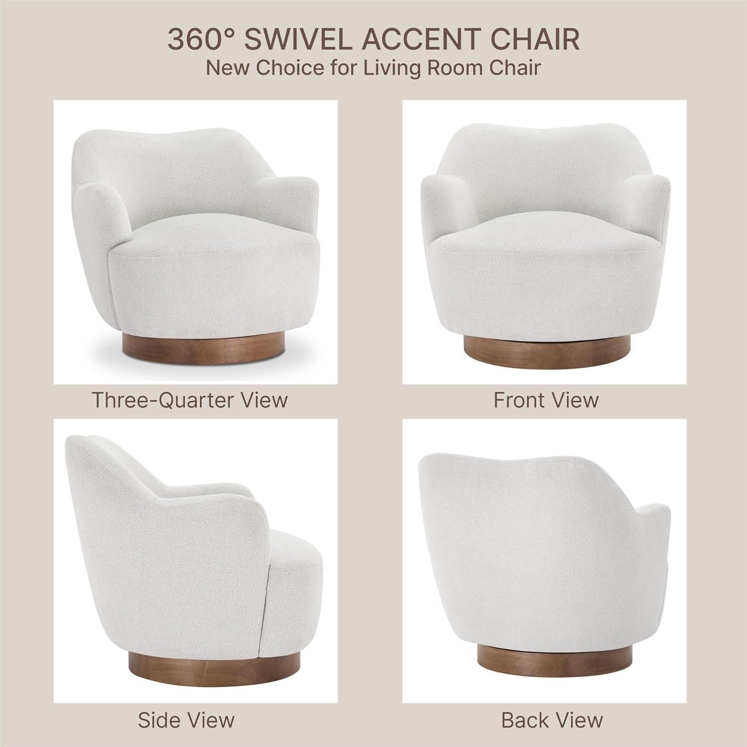 Swivel Upholstered Barrel Accent Chair
