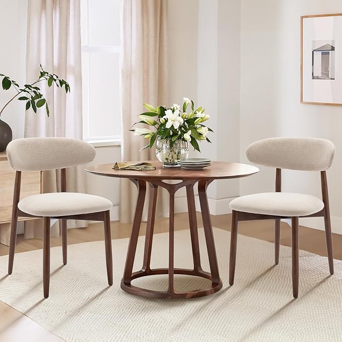 Upholstered Wooden Dining Chairs Set of 4