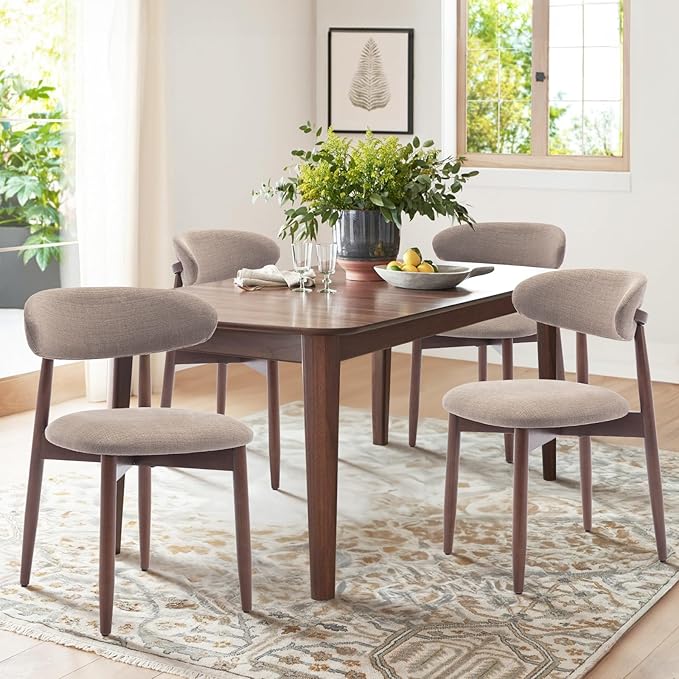 Upholstered Wooden Dining Chairs Set of 4