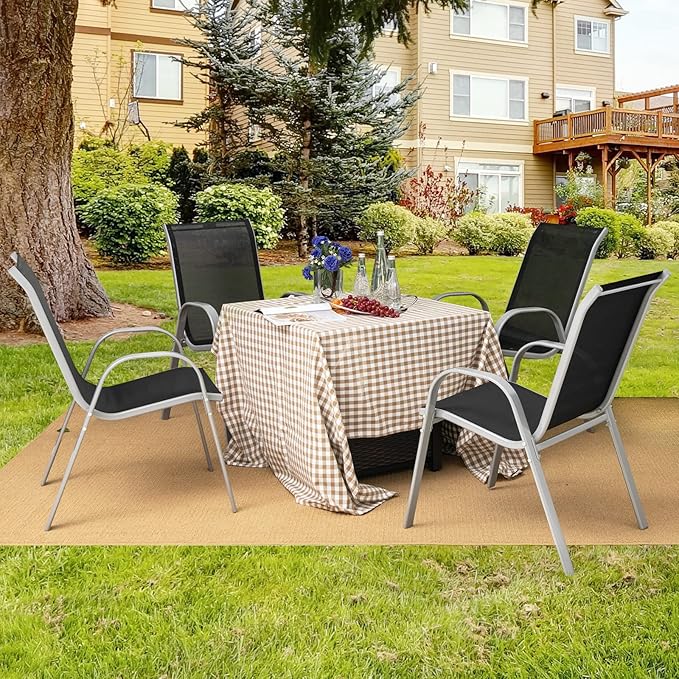 Stackable Outdoor Patio Dining Chairs Set of 4