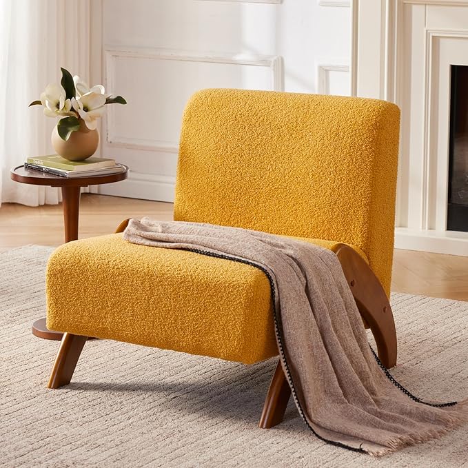 Oversized Sherpa Armless Accent Chair