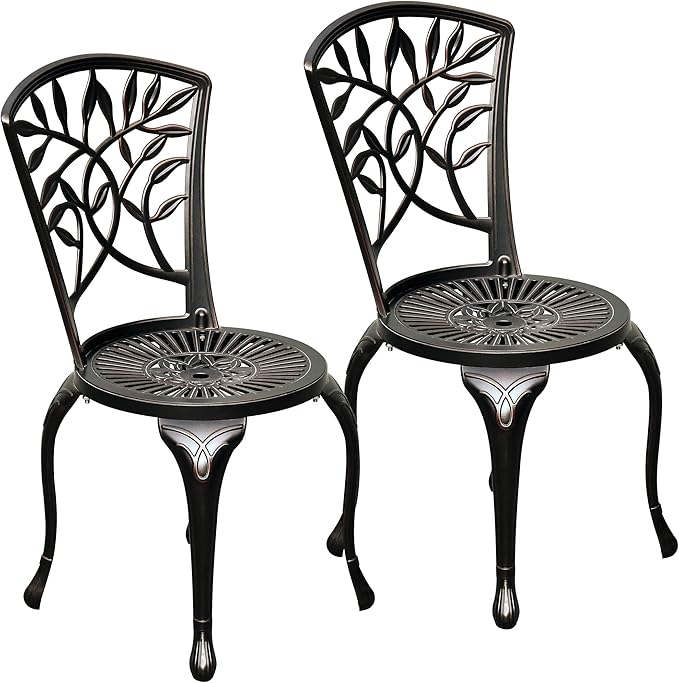Cast Aluminum Outdoor Patio Chairs Set of 2