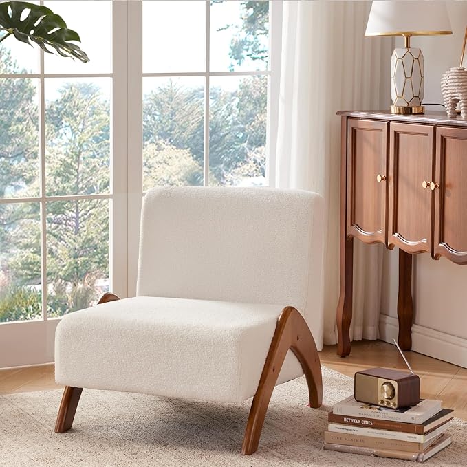 Oversized Sherpa Armless Accent Chair