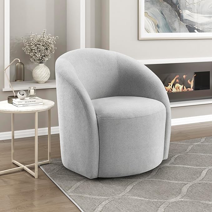 360° Swivel Boucle Accent Armchair