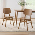 Mid-Century Solid Wood Dining Chairs Set of 2