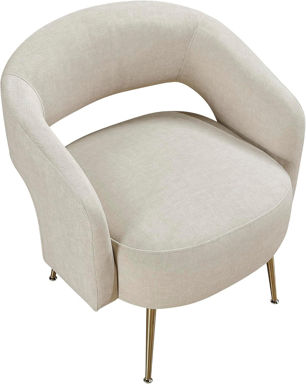 Velvet Barrel Accent Chair with Gold Metal Legs