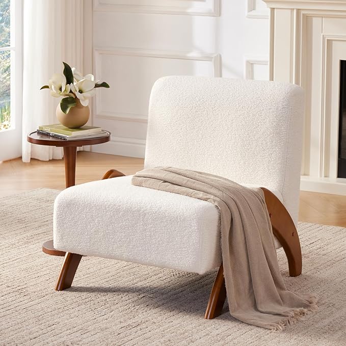 Oversized Sherpa Armless Accent Chair