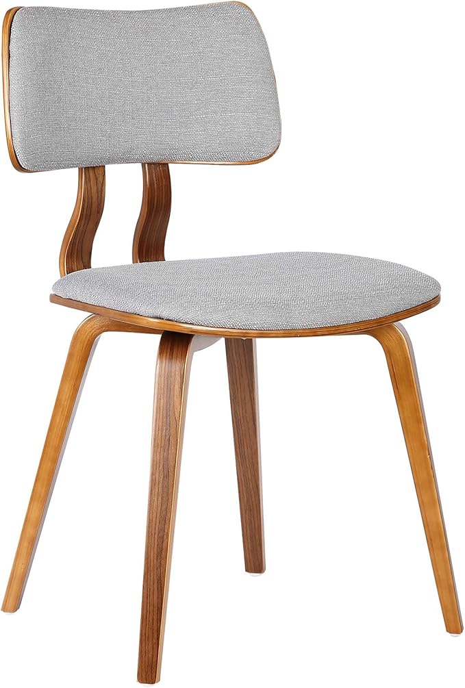 Mid-Century Upholstered Dining Chair with Walnut Wood