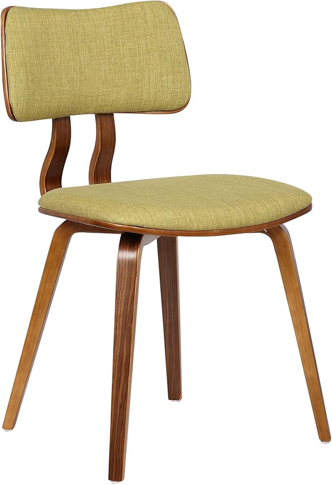 Mid-Century Upholstered Dining Chair with Walnut Wood