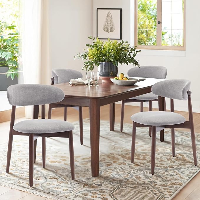 Upholstered Wooden Dining Chairs Set of 4
