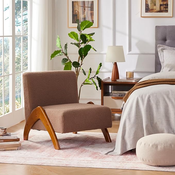 Oversized Sherpa Armless Accent Chair