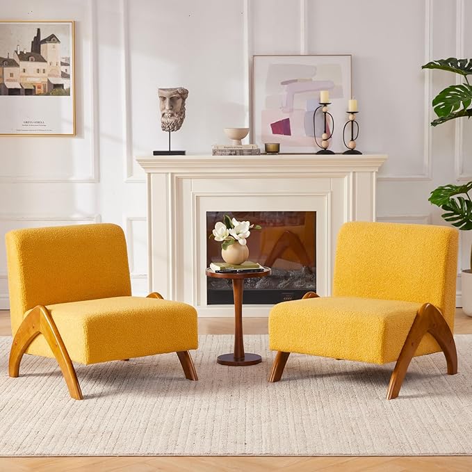 Oversized Sherpa Armless Accent Chair