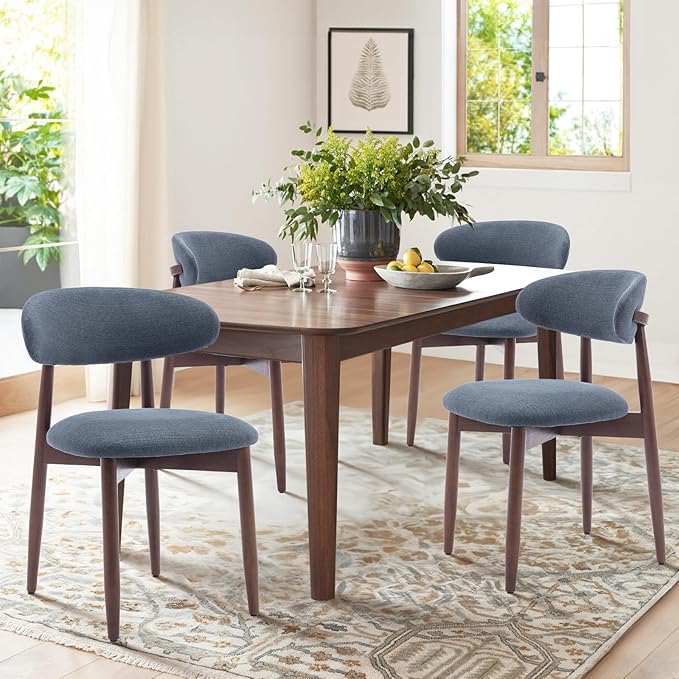 Upholstered Wooden Dining Chairs Set of 4