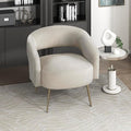 Velvet Barrel Accent Chair with Gold Metal Legs