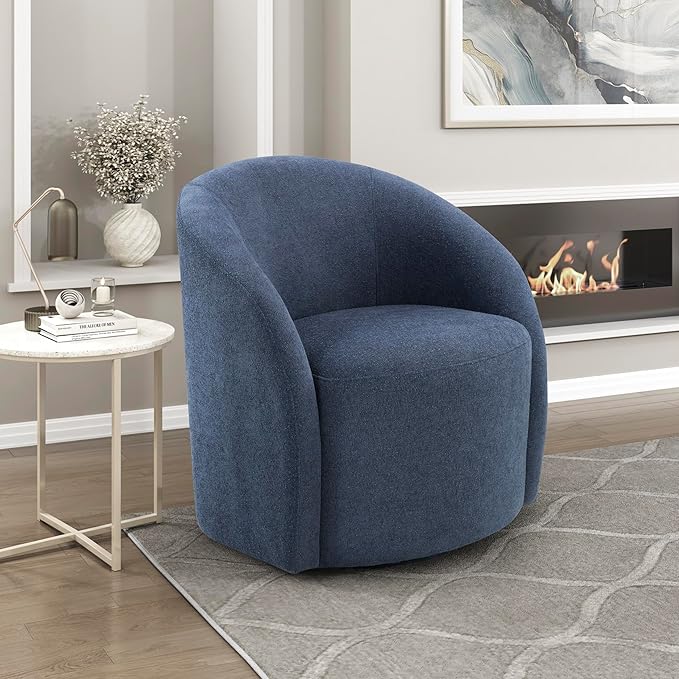 360° Swivel Boucle Accent Armchair