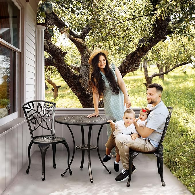 Cast Aluminum Outdoor Patio Chairs Set of 2