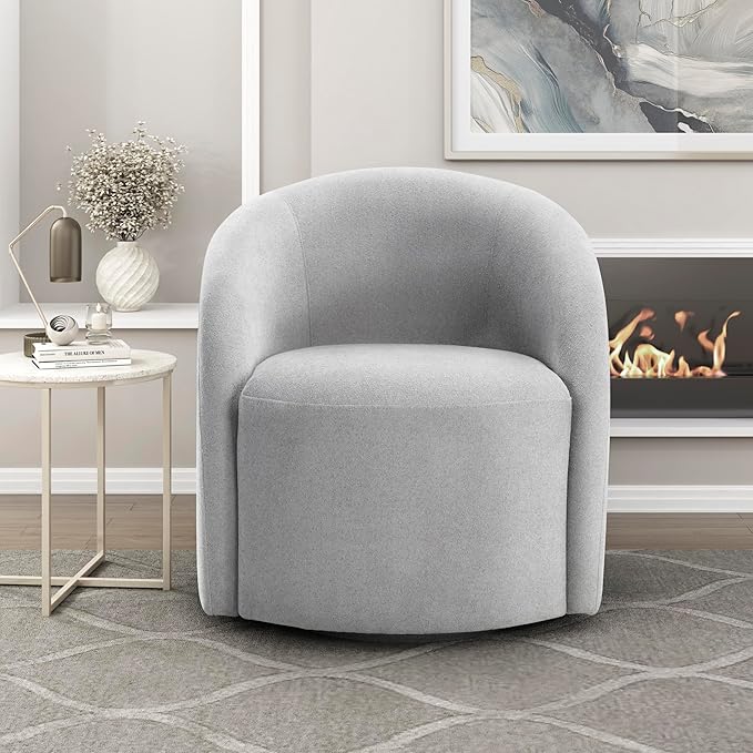 360° Swivel Boucle Accent Armchair